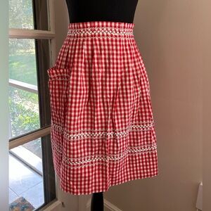 Vintage 50’s Gingham Pleated Waist Apron
